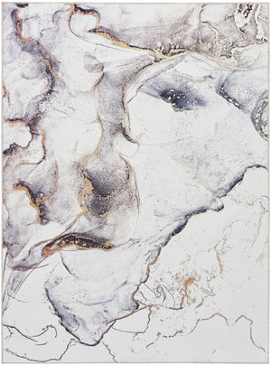 Homeroots 5' X 7' Black And Gold Abstract Power Loom Area Rug  Other Material 550102