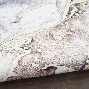 Homeroots 5' X 7' Black And Gold Abstract Power Loom Area Rug  Other Material 550102