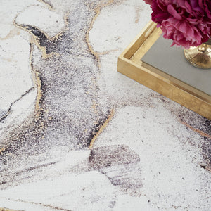 Homeroots 5' X 7' Black And Gold Abstract Power Loom Area Rug  Other Material 550102