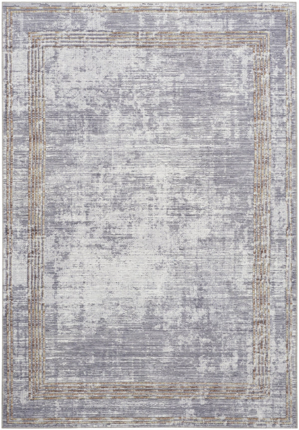 Homeroots 5' X 7' Beige Ivory And Gray Power Loom Area Rug  Other Material 550108
