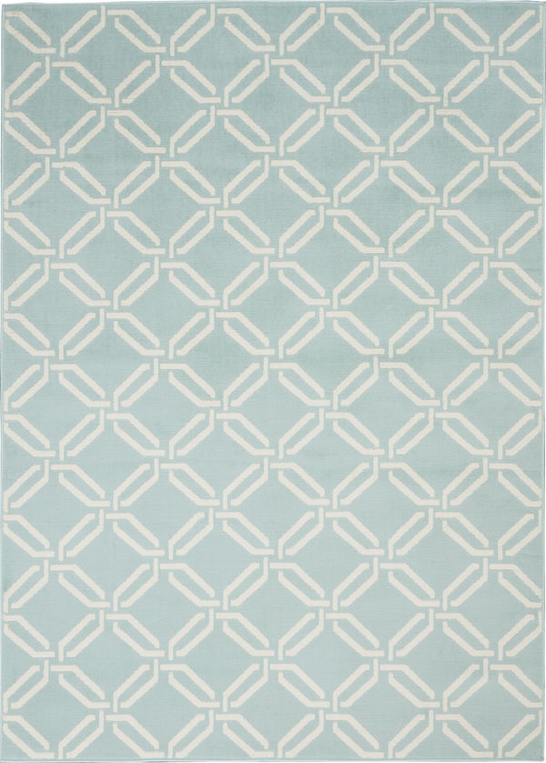 Homeroots 5' X 7' Beige And Green Trellis Non Skid Area Rug  Polypropylene 550115