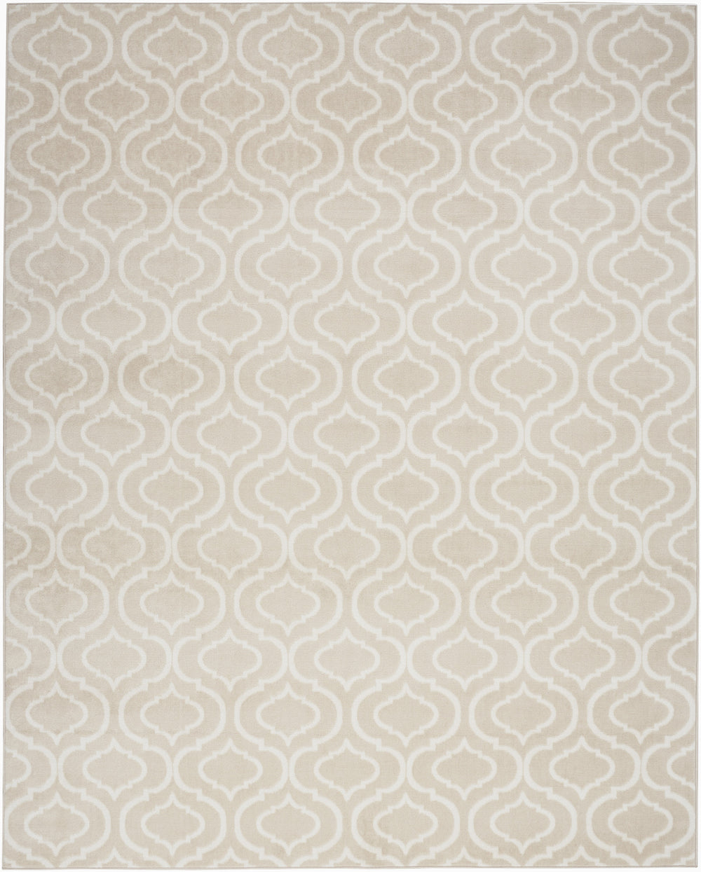 Homeroots 5' X 7' Beige And Ivory Trellis Non Skid Area Rug  Polypropylene 550117