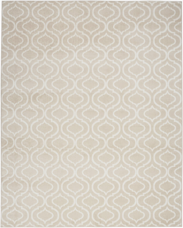 Homeroots 5' X 7' Beige And Ivory Trellis Non Skid Area Rug  Polypropylene 550117
