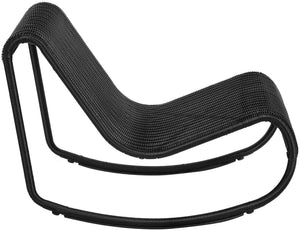 Meridian Furniture Antigua All-weather Wicker Outdoor Rocking Chair with Steel Frame for Porch and Patio Black 55011Black