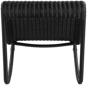 Meridian Furniture Antigua All-weather Wicker Outdoor Rocking Chair with Steel Frame for Porch and Patio Black 55011Black