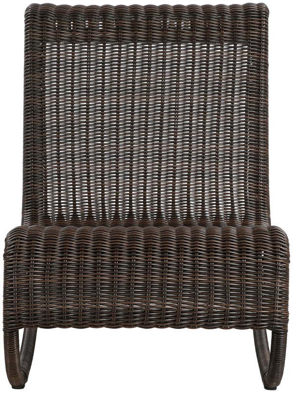Meridian Furniture Antigua All-weather Wicker Outdoor Rocking Chair with Steel Frame for Porch and Patio Brown 55011Brown