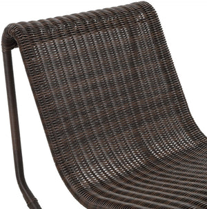 Meridian Furniture Antigua All-weather Wicker Outdoor Rocking Chair with Steel Frame for Porch and Patio Brown 55011Brown