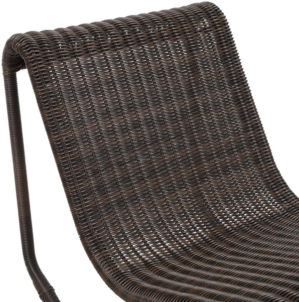 Meridian Furniture Antigua All-weather Wicker Outdoor Rocking Chair with Steel Frame for Porch and Patio Brown 55011Brown