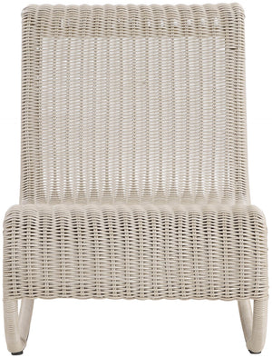 Meridian Furniture Antigua All-weather Wicker Outdoor Rocking Chair with Steel Frame for Porch and Patio Cream 55011Cream