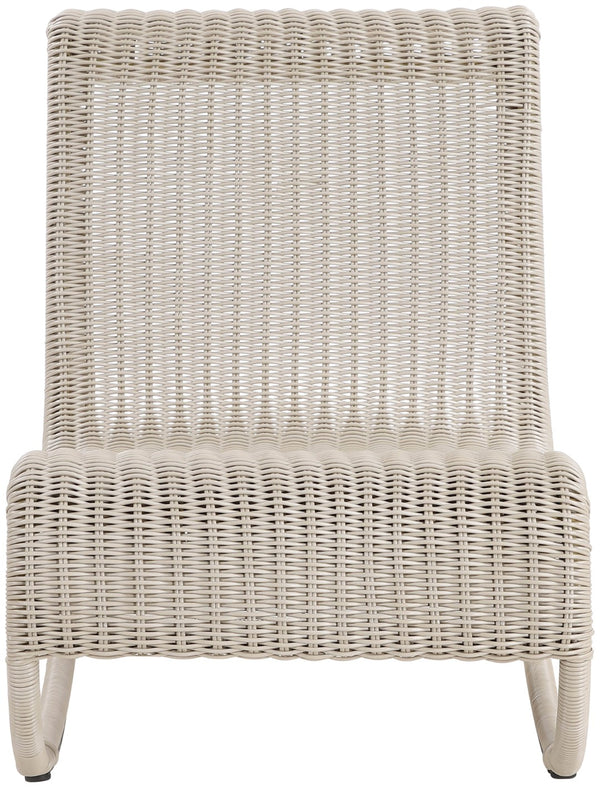 Meridian Furniture Antigua All-weather Wicker Outdoor Rocking Chair with Steel Frame for Porch and Patio Cream 55011Cream