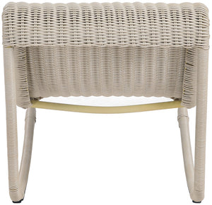 Meridian Furniture Antigua All-weather Wicker Outdoor Rocking Chair with Steel Frame for Porch and Patio Cream 55011Cream