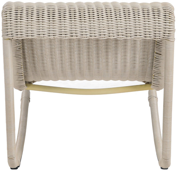 Meridian Furniture Antigua All-weather Wicker Outdoor Rocking Chair with Steel Frame for Porch and Patio Cream 55011Cream