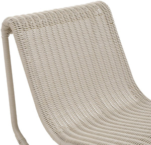 Meridian Furniture Antigua All-weather Wicker Outdoor Rocking Chair with Steel Frame for Porch and Patio Cream 55011Cream
