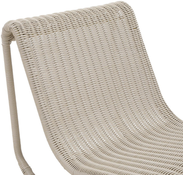 Meridian Furniture Antigua All-weather Wicker Outdoor Rocking Chair with Steel Frame for Porch and Patio Cream 55011Cream