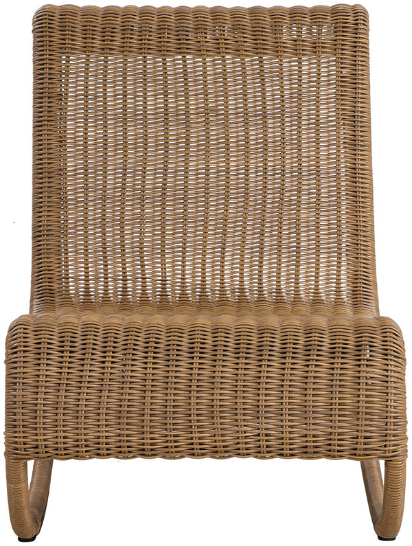 Meridian Furniture Antigua All-weather Wicker Outdoor Rocking Chair with Steel Frame for Porch and Patio Natural 55011Natural