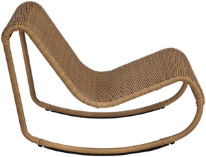 Meridian Furniture Antigua All-weather Wicker Outdoor Rocking Chair with Steel Frame for Porch and Patio Natural 55011Natural