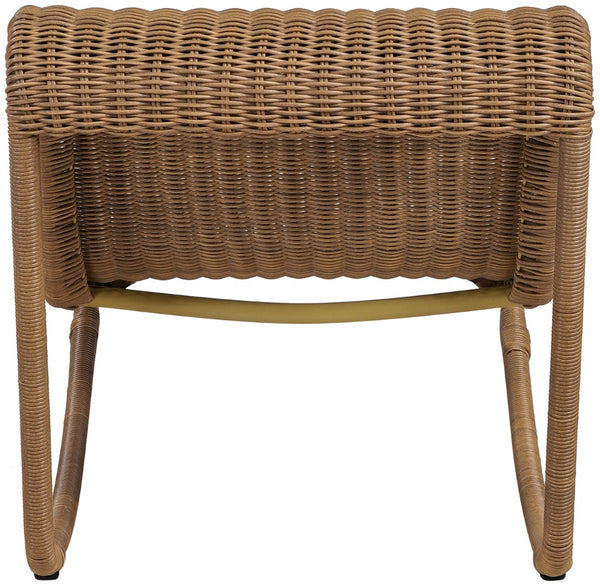 Meridian Furniture Antigua All-weather Wicker Outdoor Rocking Chair with Steel Frame for Porch and Patio Natural 55011Natural