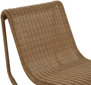 Meridian Furniture Antigua All-weather Wicker Outdoor Rocking Chair with Steel Frame for Porch and Patio Natural 55011Natural