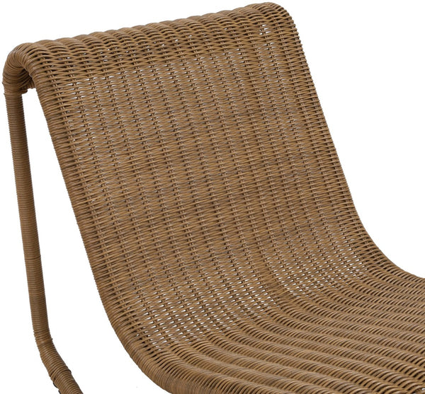 Meridian Furniture Antigua All-weather Wicker Outdoor Rocking Chair with Steel Frame for Porch and Patio Natural 55011Natural