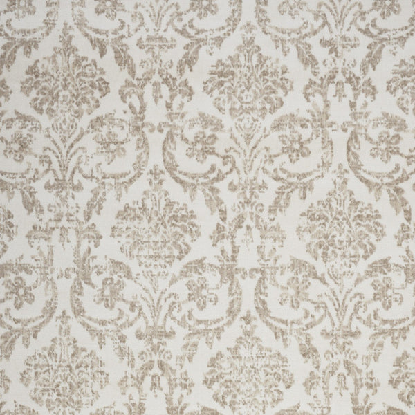 Homeroots 5' X 7' Beige And Ivory Damask Distressed Non Skid Area Rug  Polypropylene 550121