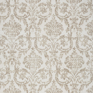 Homeroots 5' X 7' Beige And Ivory Damask Distressed Non Skid Area Rug  Polypropylene 550121