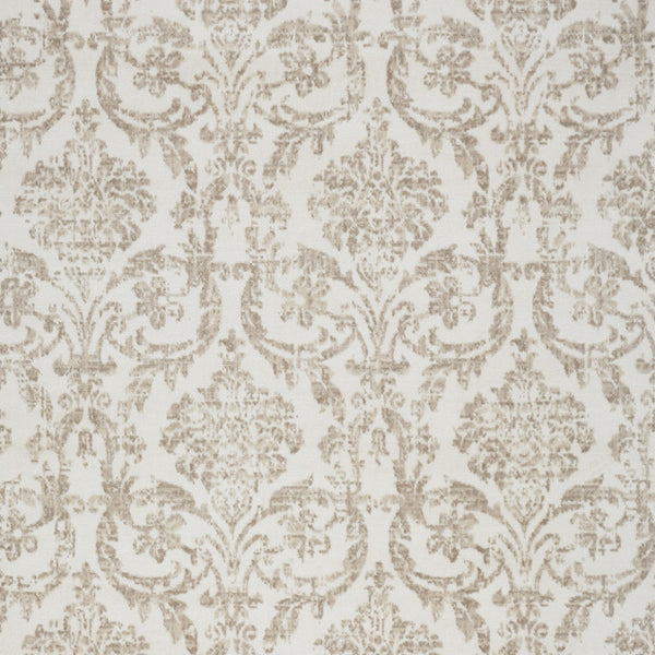 Homeroots 5' X 7' Beige And Ivory Damask Distressed Non Skid Area Rug  Polypropylene 550121