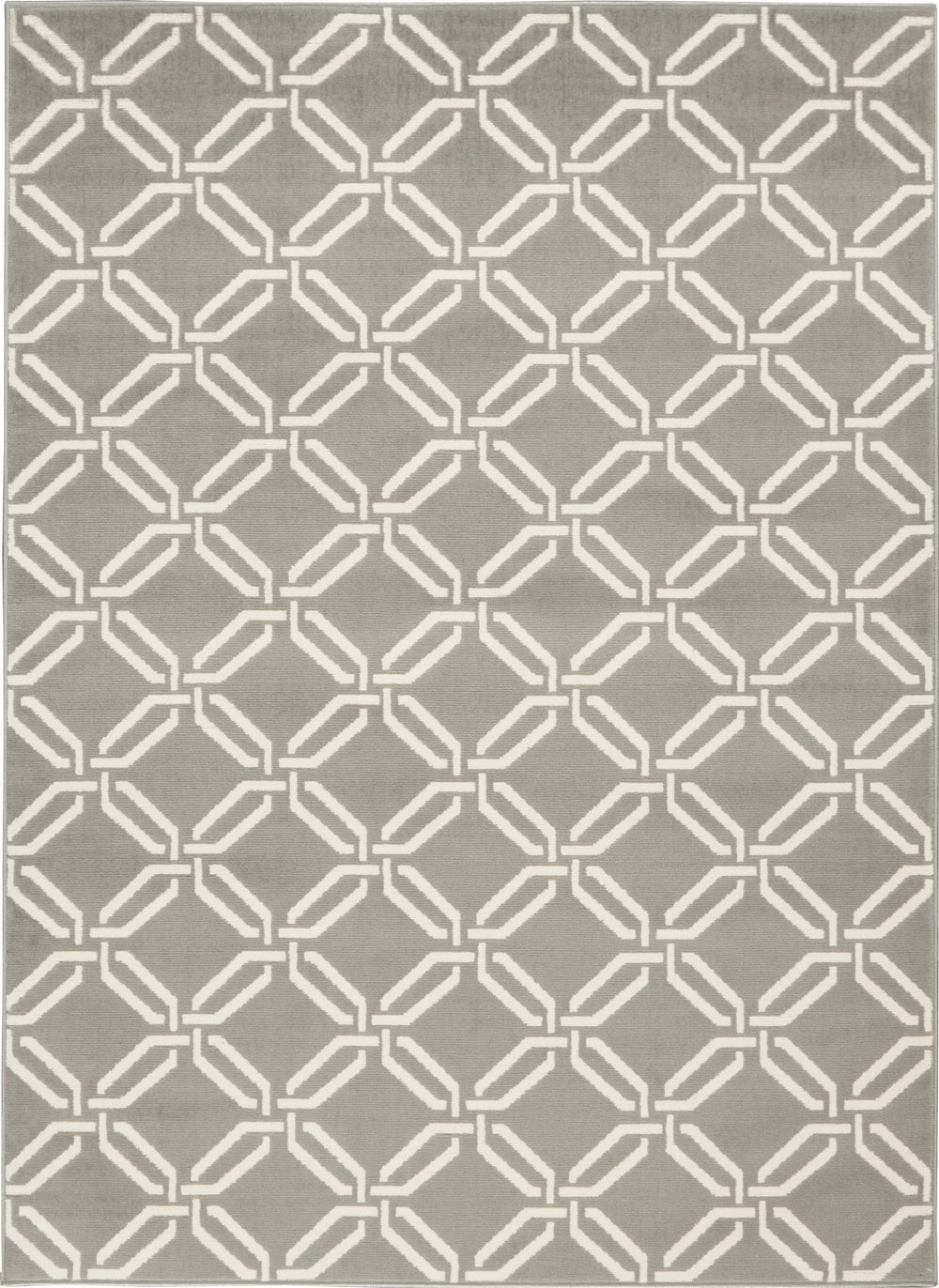 Homeroots 5' X 7' Gray And Ivory Trellis Non Skid Area Rug  Polypropylene 550129