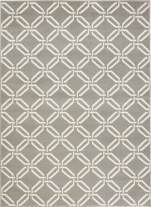 Homeroots 5' X 7' Gray And Ivory Trellis Non Skid Area Rug  Polypropylene 550129