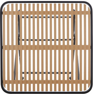 Meridian Furniture Marilla Foldable Outdoor Dining Table with Iron Frame and Slatted Polypropylene Weather Top Black / Natural 55012Black-T