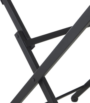 Meridian Furniture Marilla Foldable Outdoor Dining Table with Iron Frame and Slatted Polypropylene Weather Top Black / Natural 55012Black-T