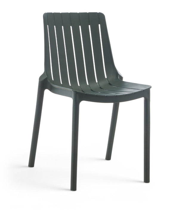 Meridian Furniture Marilla Stackable Polypropylene Outdoor Dining Chair Uv Resistant Modern Patio Seating Green 55012Green-C