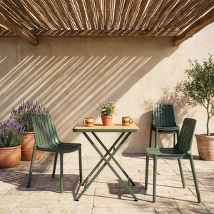 Meridian Furniture Marilla Stackable Polypropylene Outdoor Dining Chair Uv Resistant Modern Patio Seating Green 55012Green-C