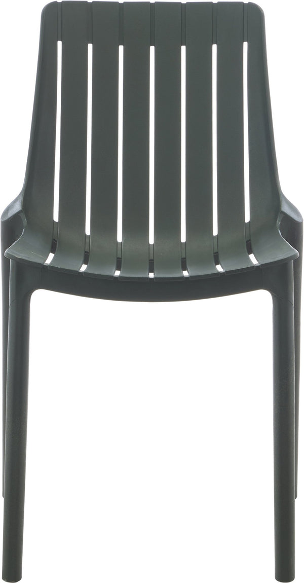 Meridian Furniture Marilla Stackable Polypropylene Outdoor Dining Chair Uv Resistant Modern Patio Seating Green 55012Green-C