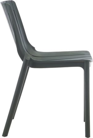 Meridian Furniture Marilla Stackable Polypropylene Outdoor Dining Chair Uv Resistant Modern Patio Seating Green 55012Green-C
