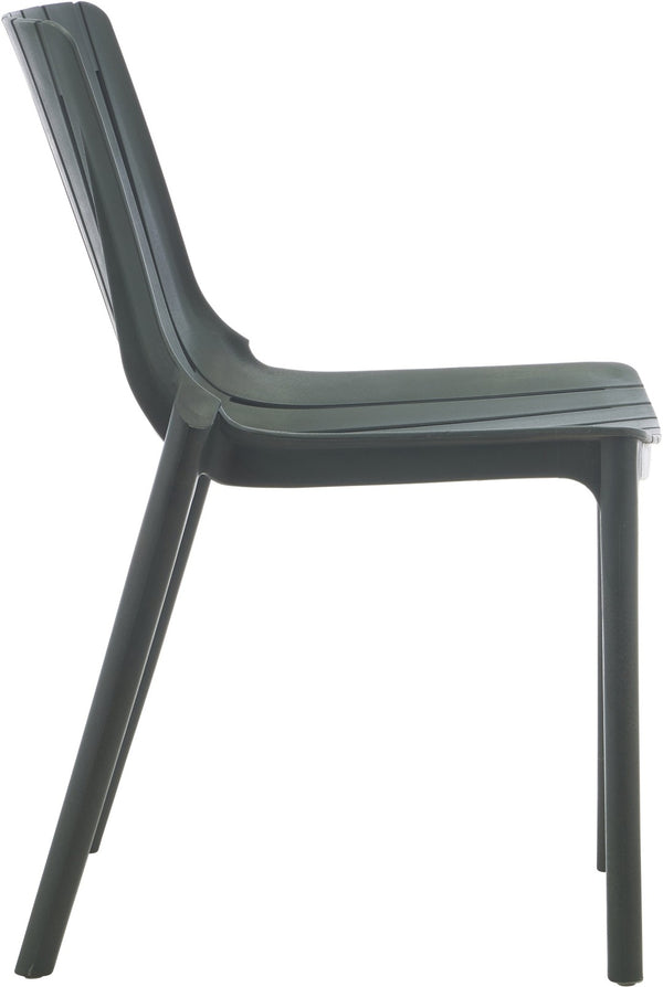 Meridian Furniture Marilla Stackable Polypropylene Outdoor Dining Chair Uv Resistant Modern Patio Seating Green 55012Green-C