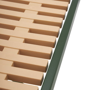 Meridian Furniture Marilla Foldable Outdoor Dining Table with Iron Frame and Slatted Polypropylene Weather Top Green / Natural 55012Green-T