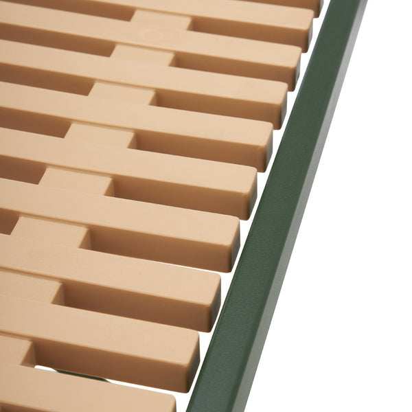 Meridian Furniture Marilla Foldable Outdoor Dining Table with Iron Frame and Slatted Polypropylene Weather Top Green / Natural 55012Green-T