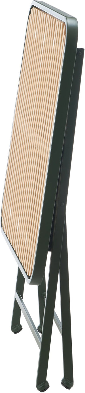 Meridian Furniture Marilla Foldable Outdoor Dining Table with Iron Frame and Slatted Polypropylene Weather Top Green / Natural 55012Green-T