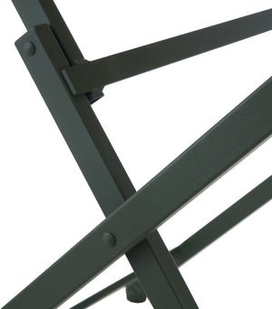 Meridian Furniture Marilla Foldable Outdoor Dining Table with Iron Frame and Slatted Polypropylene Weather Top Green / Natural 55012Green-T