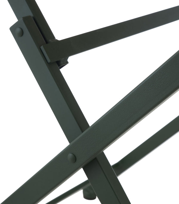Meridian Furniture Marilla Foldable Outdoor Dining Table with Iron Frame and Slatted Polypropylene Weather Top Green / Natural 55012Green-T
