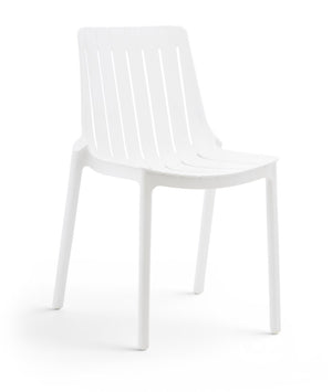Meridian Furniture Marilla Stackable Polypropylene Outdoor Dining Chair Uv Resistant Modern Patio Seating White 55012White-C