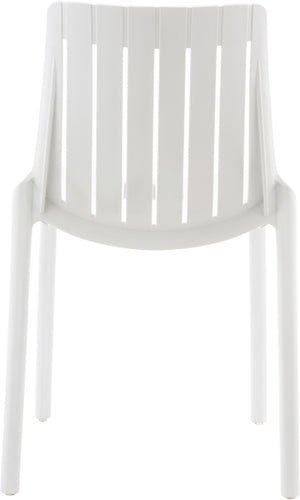 Meridian Furniture Marilla Stackable Polypropylene Outdoor Dining Chair Uv Resistant Modern Patio Seating White 55012White-C