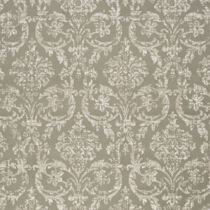 Homeroots 5' X 7' Olive Green And Ivory Damask Distressed Non Skid Area Rug  Polypropylene 550137