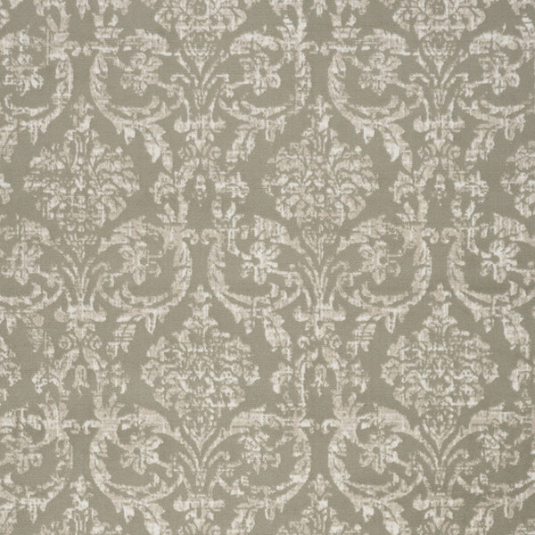 Homeroots 5' X 7' Olive Green And Ivory Damask Distressed Non Skid Area Rug  Polypropylene 550137