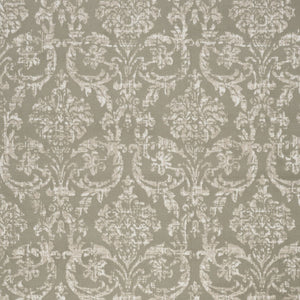 Homeroots 5' X 7' Olive Green And Ivory Damask Distressed Non Skid Area Rug  Polypropylene 550137