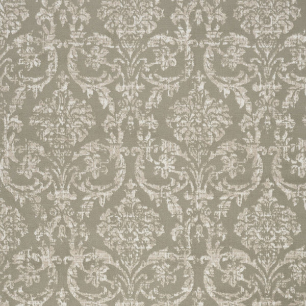 Homeroots 5' X 7' Olive Green And Ivory Damask Distressed Non Skid Area Rug  Polypropylene 550137