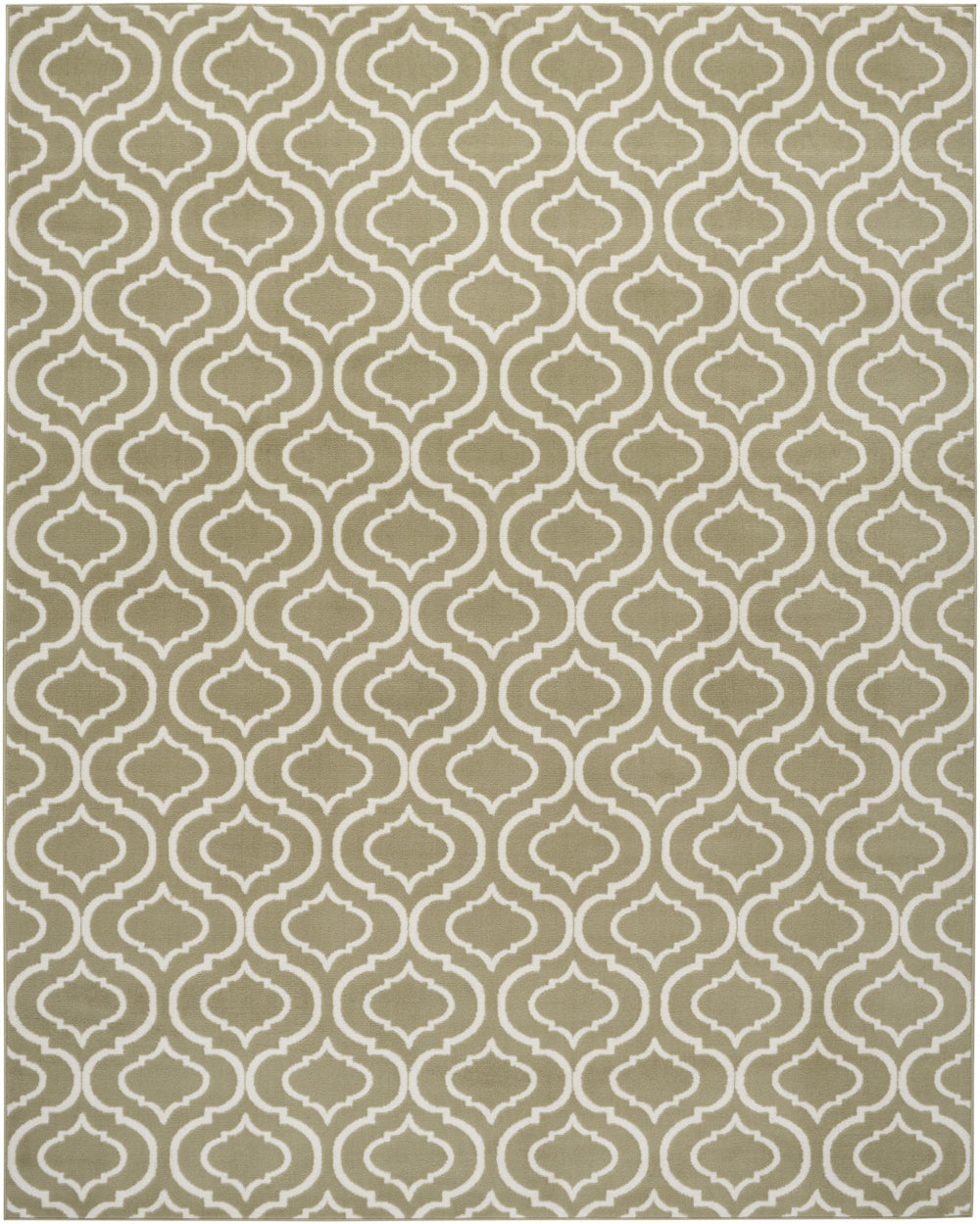 Homeroots 5' X 7' Olive Green And Ivory Trellis Non Skid Area Rug  Polypropylene 550138