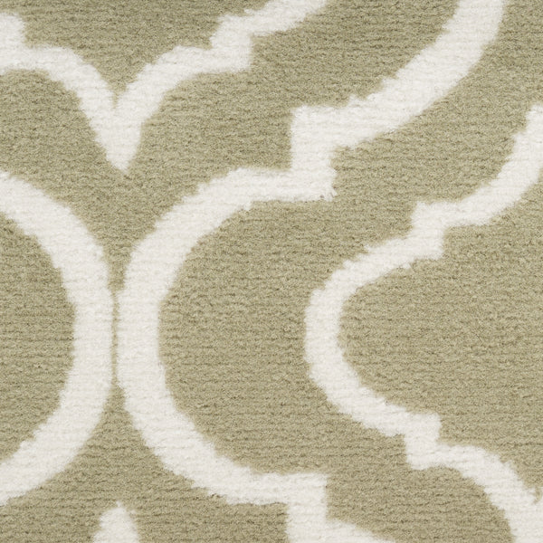 Homeroots 5' X 7' Olive Green And Ivory Trellis Non Skid Area Rug  Polypropylene 550138