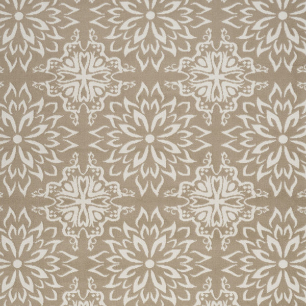 Homeroots 5' X 7' Taupe And Ivory Floral Medallion Non Skid Area Rug  Polypropylene 550142