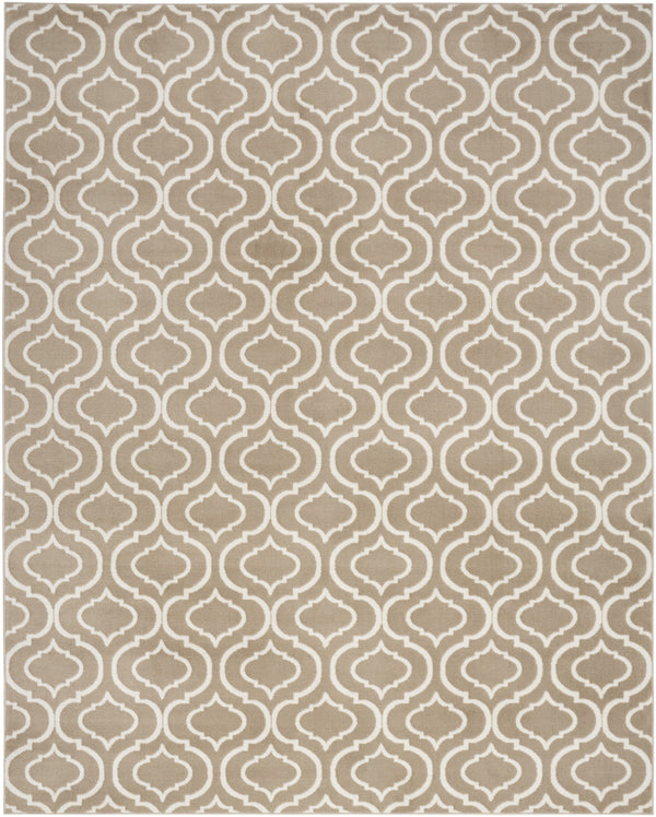 Homeroots 5' X 7' Taupe And Ivory Trellis Non Skid Area Rug  Polypropylene 550143
